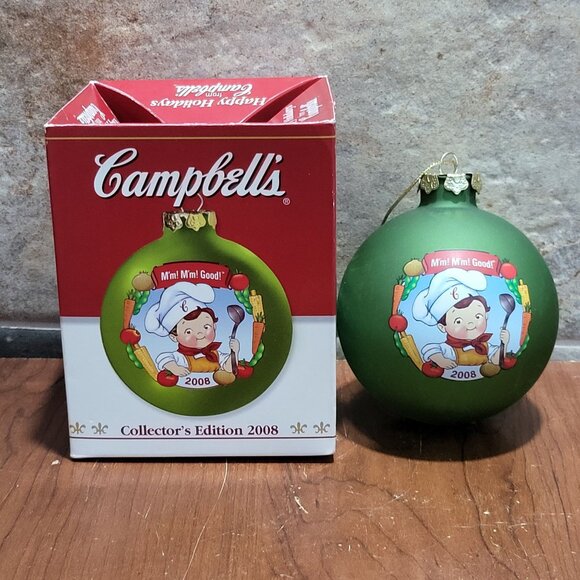 Campbells Soup Kids Green Ball Ornament Collectors Edition 2008 - Picture 1 of 9